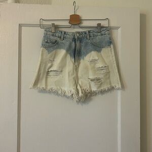 Zara high rise ombré Jean shorts